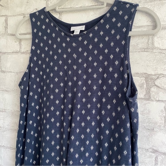 J. Jill Sleeveless Flare Dark Blue White Abstract Print Mini Dress Size … - Picture 12 of 13
